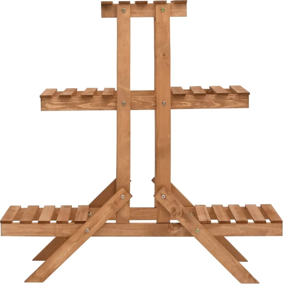 Стойка за цветя, 83x25x83 см, чамово дърво