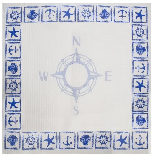 Хартиена квадратна покривка 100x100см с декор "Море" LUNI PAPER-(10-FE-7005) - Horecano