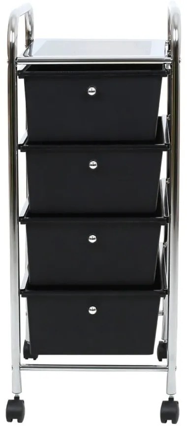 Пластмасов подвижен рафт в черно и сребристо 33x79 см - Premier Housewares