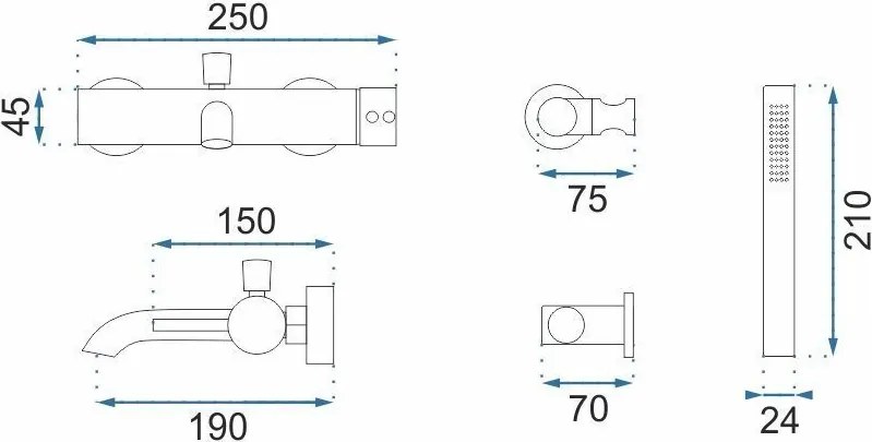 Смесител за вана Rea Lungo Titan