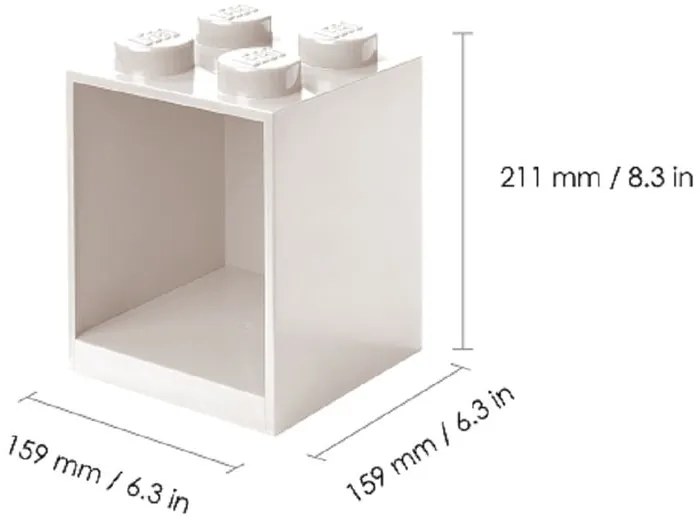 Комплект от 2 детски сиви стенни рафта Brick - LEGO®