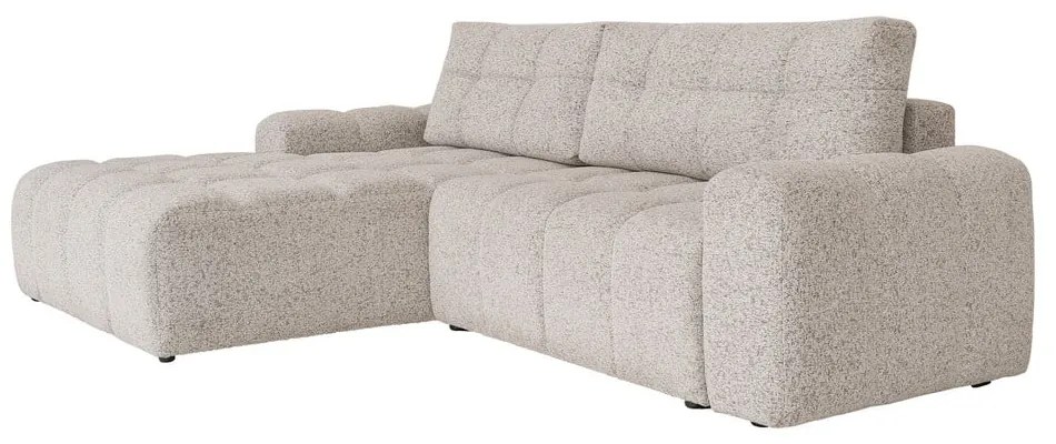 Бежов разтегателен модулен ъглов диван с място за съхранение (ляв ъгъл) Lulu – Miuform