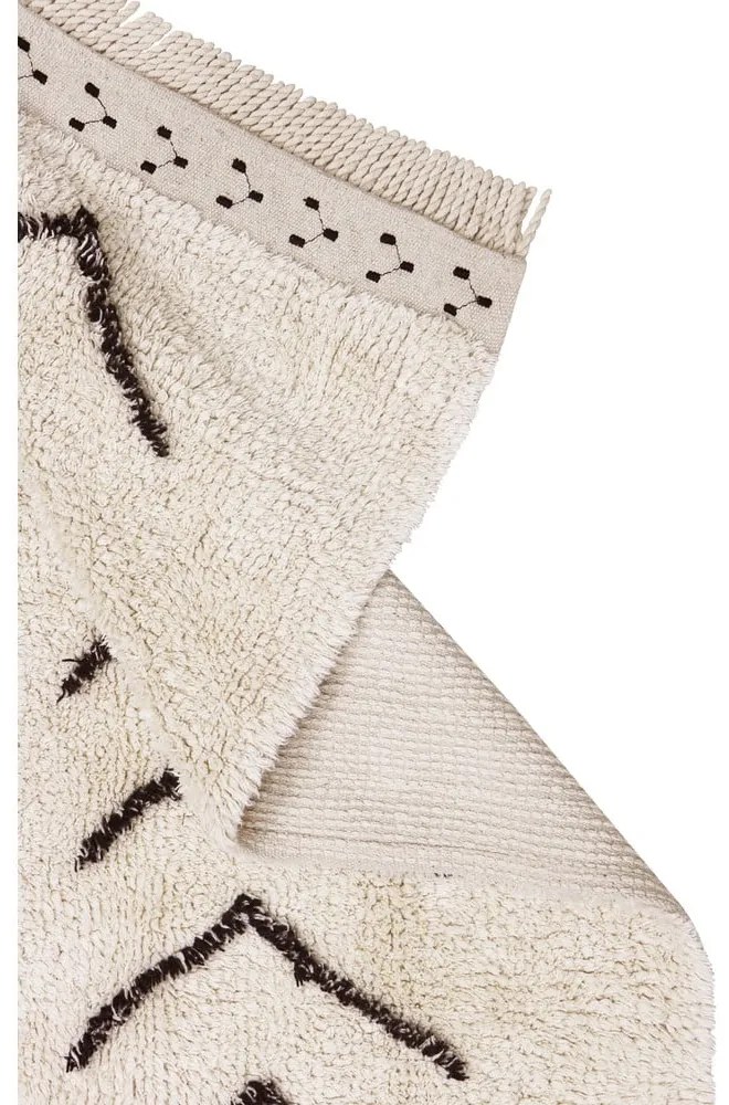 Кремав ръчно изработен памучен килим подходящ за пране 170x240 cm Bereber Rhombs – Lorena Canals