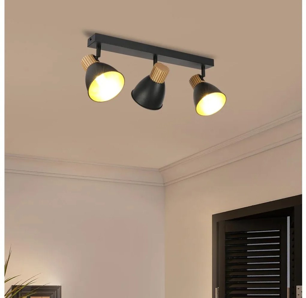 Brilagi - Точково осветително тяло ODENSE 3xE14/10W/230V каучукова дървесина/черно