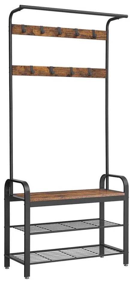 Стояща закачалка NAVOR кафява/черна