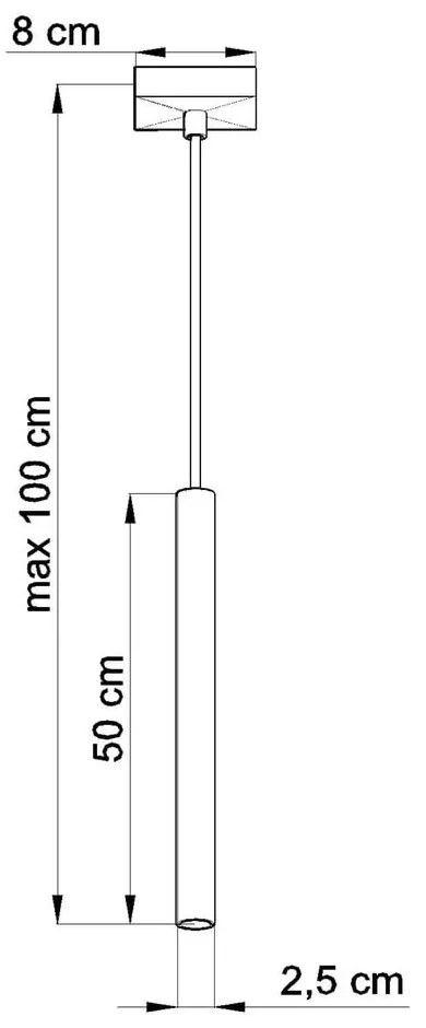 Черно висящо осветително тяло Единично Fideus - Sollux
