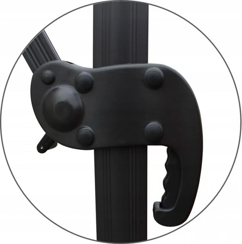 Бежов градински чадър с LED осветление 3 x 3 м