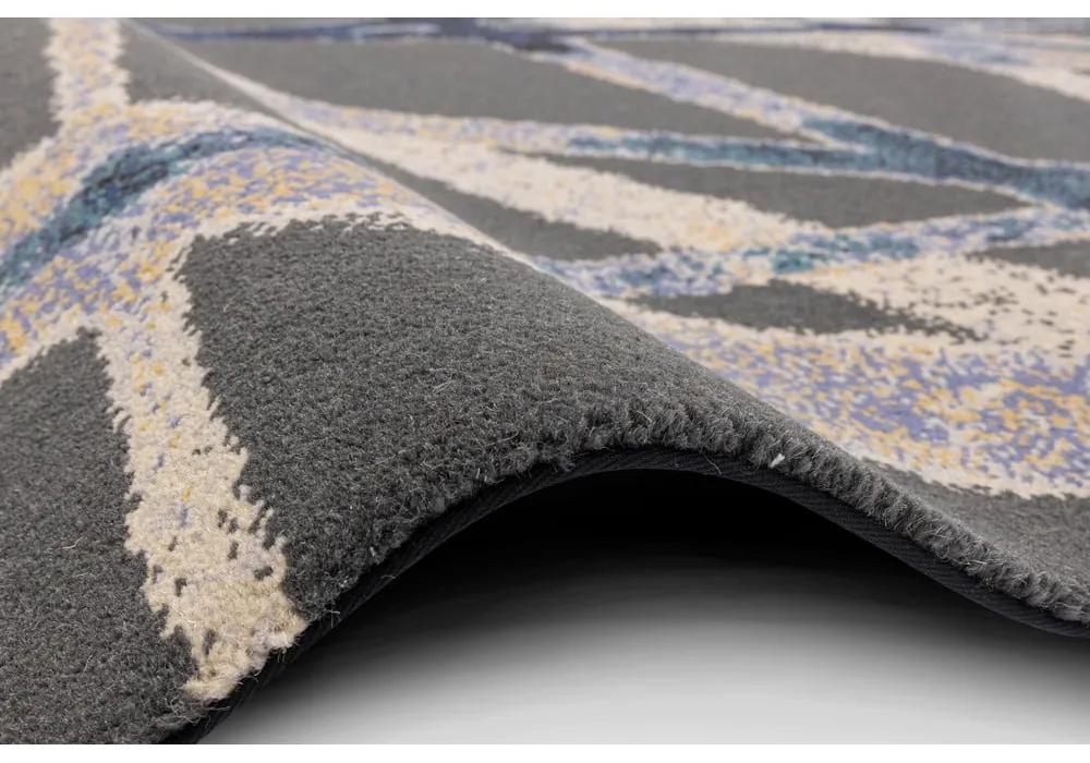 Тъмносин вълнен килим 200x300 cm Sticks - Agnella