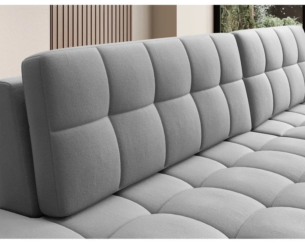 Сив кадифен разтегателен ъглов диван (десен ъгъл) Blezalt – ELTAP