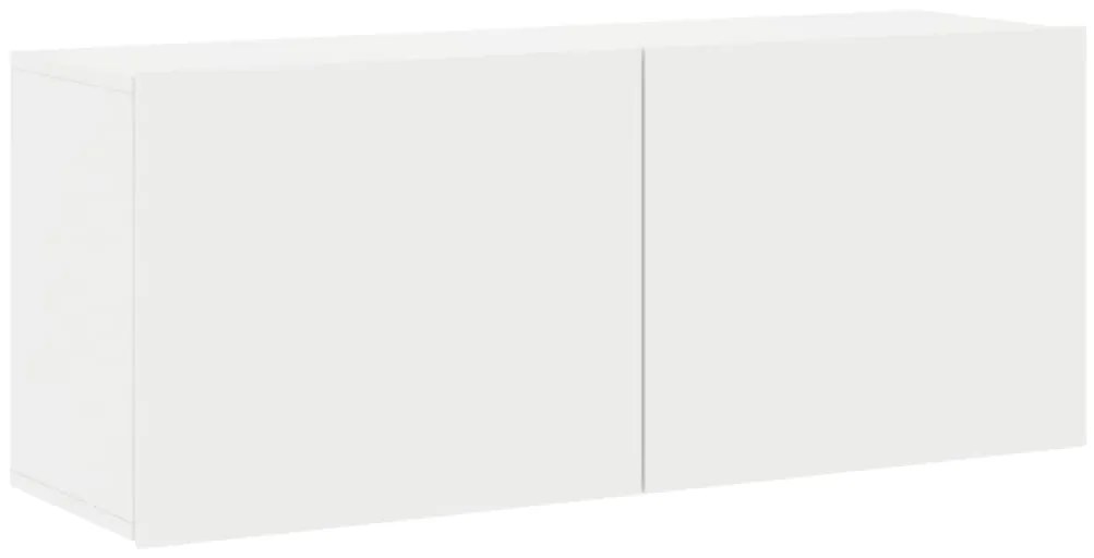 836966 vidaXL ТВ шкаф за стенен монтаж, бял, 100x30x41 см