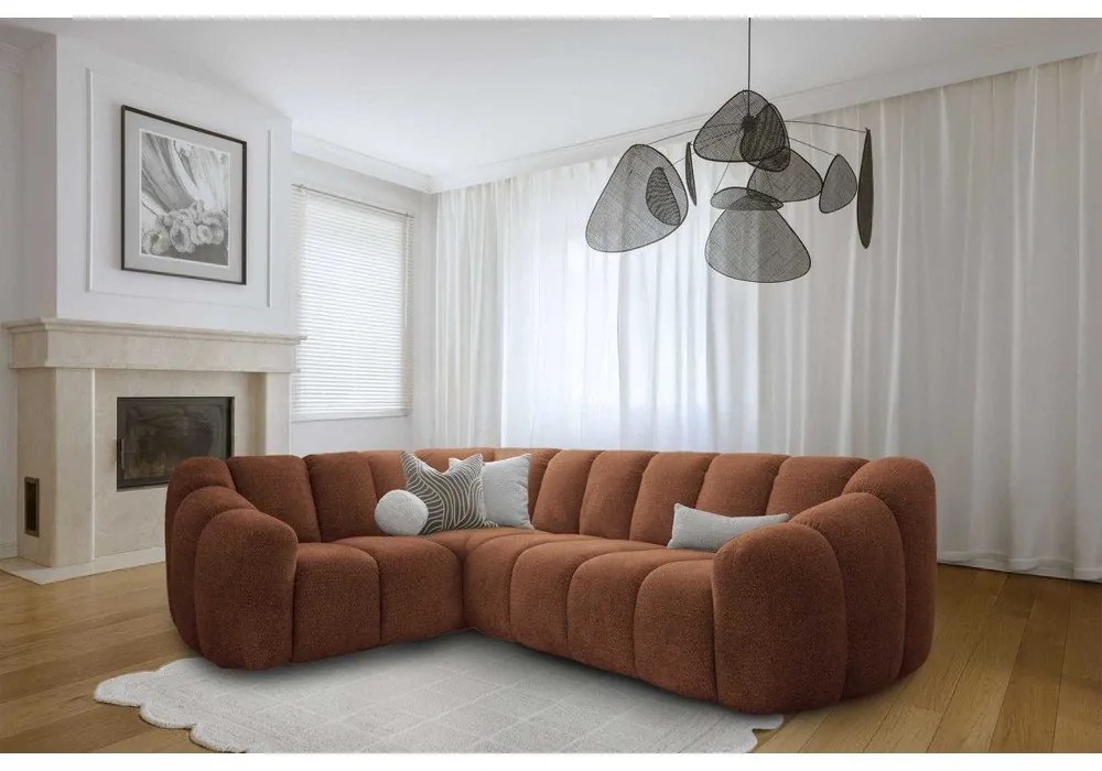Теракотен ъглов диван (ляв ъгъл/L форма) Shell – Miuform
