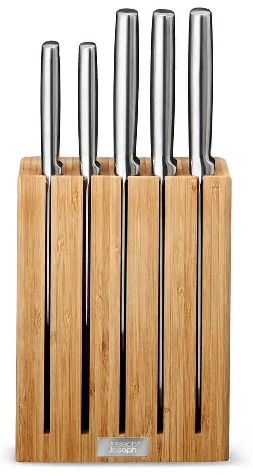 Комплект ножове с поставка 5 бр. от неръждаема стомана Elevate Bamboo – Joseph Joseph