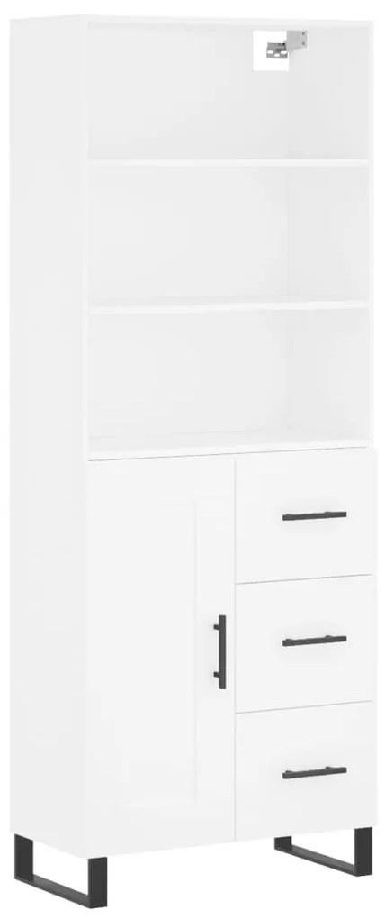 3190045 vidaXL Висок шкаф, бял, 69,5x34x180 см, инженерно дърво