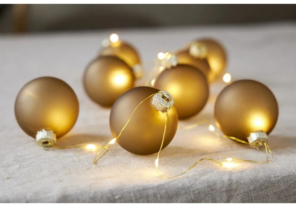 Светлинна декорация с коледен мотив в златист цвят ø 6 см Bliss - Star Trading