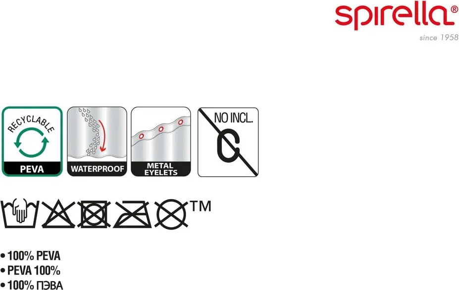 Завеса за душ 180x200 cm Sardai – Spirella