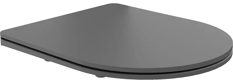 Mexen седалка с плавно спускане slim, дуропласт, тъмно сива мат - 39740071