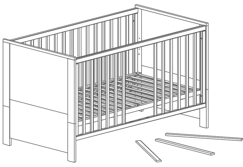 Детско легло в бял и естествен цвят 70x140 cm Olaf - Roba
