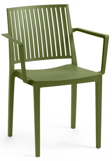 Зелен пластмасов градински стол Bars - Rojaplast