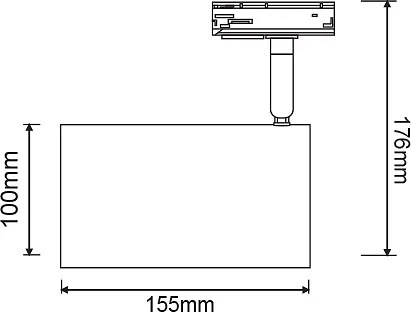 Спот за двупроводна шина TS68PAR3CW, бял мат, 1хЕ27