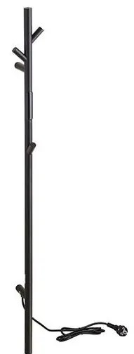 Сушилник за кърпи 10,3x118 cm неръждаема стомана/черно