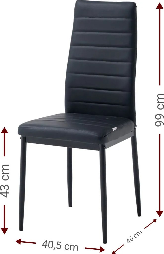 Кухненски стол Jake-черен (6) парчета