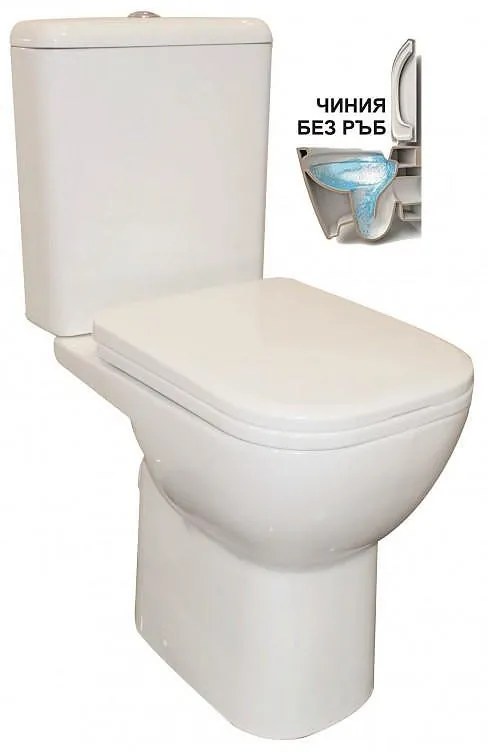 Моноблок ICC 6282GEB P, Inter Ceramic, седалка и капак с плавно затваряне, порцелан, бял, 82x61.5x37см