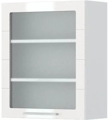 Висящ шкаф Hudson V7-60-1KS with Витрина-White - White glossy