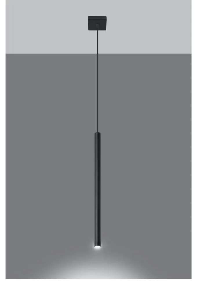 Черно висящо осветително тяло Единично Fideus - Sollux