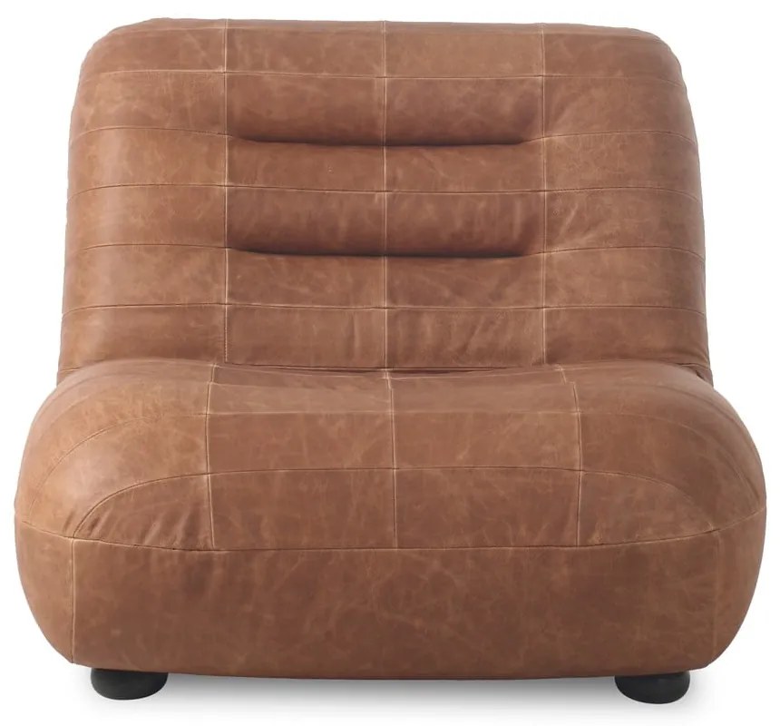 Кожено кресло в цвят кафяв коняк Wyatt – Dutchbone