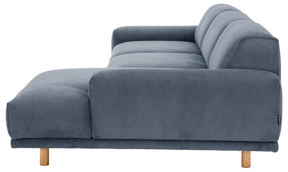 Ъглов диван от син велур , десен ъгъл Penelope - Max Winzer