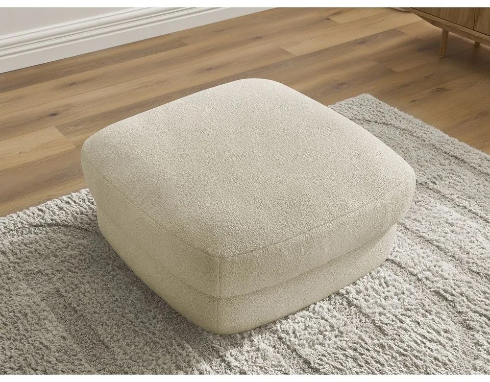 Бежова табуретка от прежда с примки от букле Leonore – Bobochic Paris