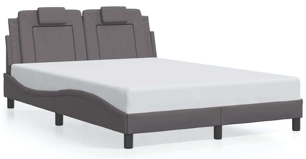 3208092 vidaXL Рамка за легло Viana без матрак, сива, 140x190 см изкуствена кожа