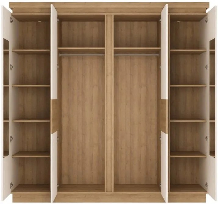 Гардероб Четирикрил Lynx-Естествено-бяло