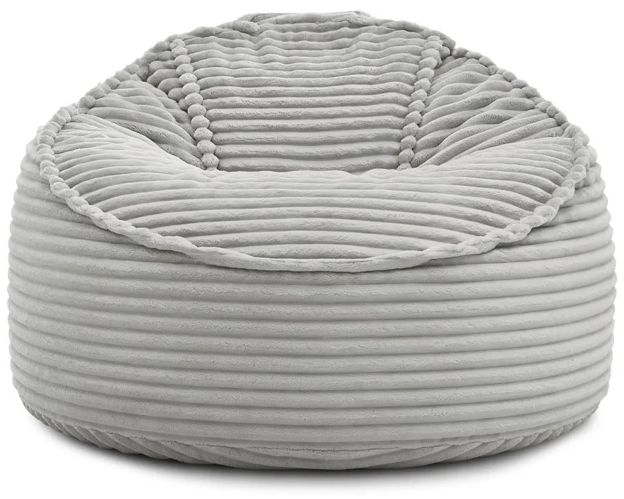 Светлосив пуф от рипсено кадифе Socrate – Bobochic Paris