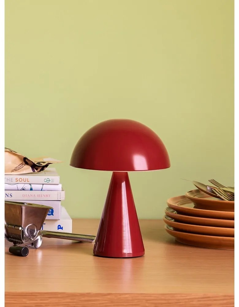Червена LED затъмняваща се настолна лампа (височина 20 cm) Mush – Hübsch