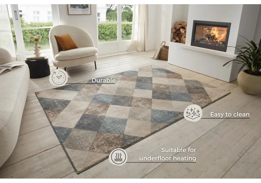 Син/бежов килим 80x120 cm Terrain – Hanse Home