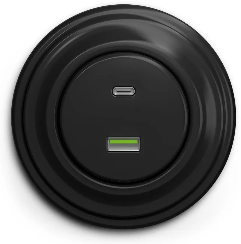 Kliklap - Ретро USB изход A+C с черна рамка