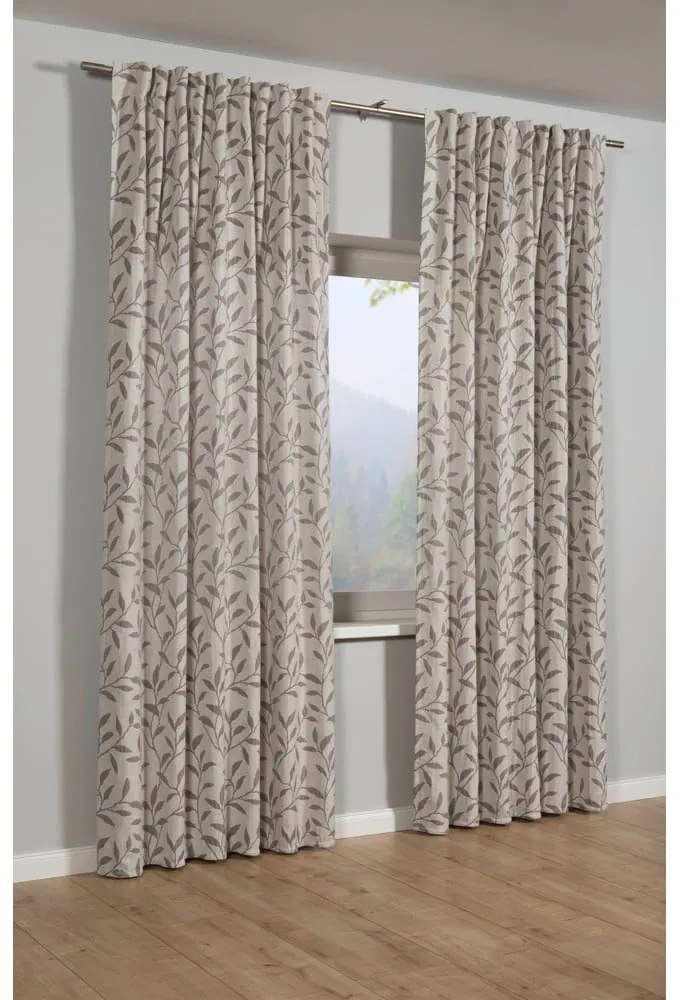 Сиво-бежова завеса със смес от лен 140x245 cm List – Sehlbach