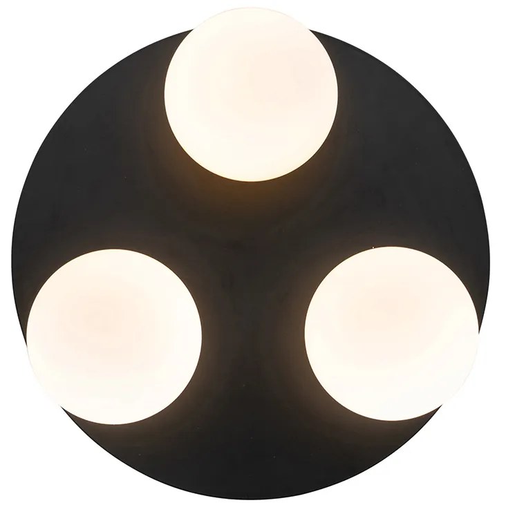 Модерна таванна лампа за баня черна 3-светлина - Cederic