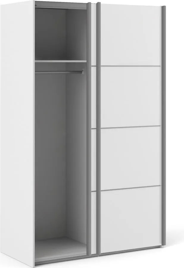 Бял гардероб с плъзгащи се врати 122x202 cm Verona - Tvilum