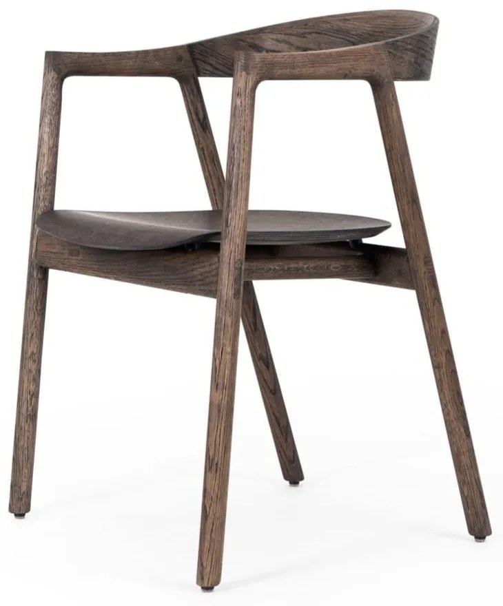 Кафяв дъбов трапезен стол Muna - Gazzda