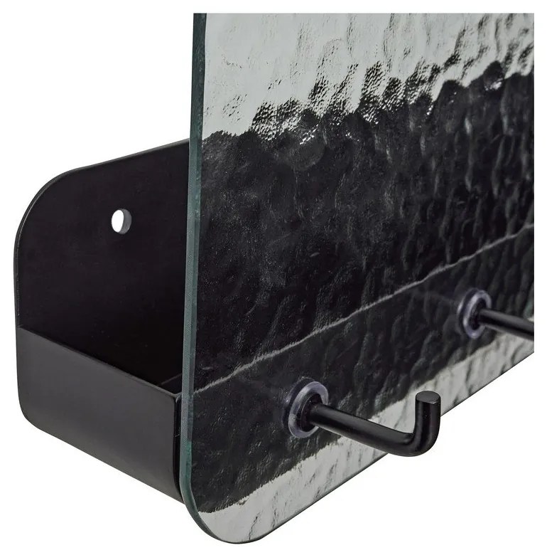 Черна метална стенна закачалка с рафт Shack - Hübsch