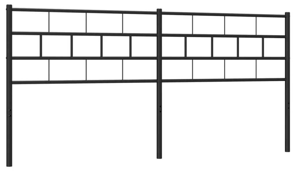 355697 vidaXL Метална резервна табла за легло, черна, 200 см