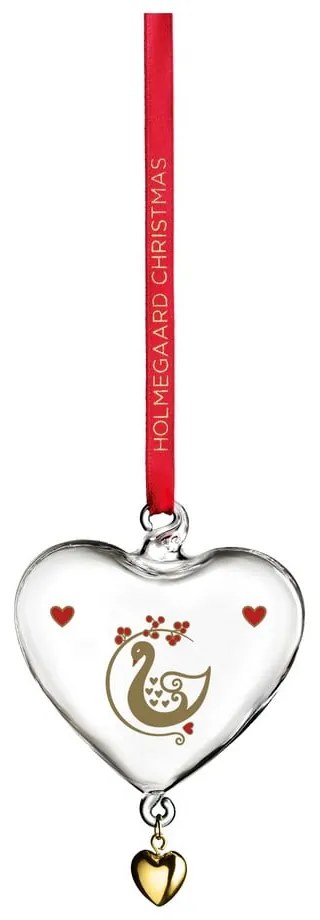 Стъклена коледна украса 8 cm Ann-Sofi Romme Annual Christmas Heart 2025 – Holmegaard