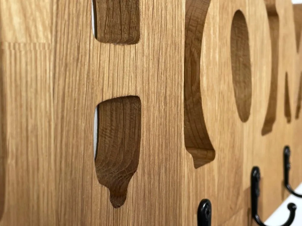 Масивна дъбова закачалка за стена HOME - 50 x 16,5 cm