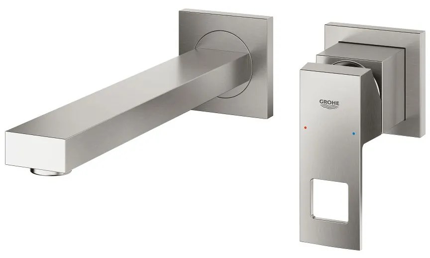 Кран за мивка стена Grohe Eurocube-Дължина 23 cm.-Silver Mat