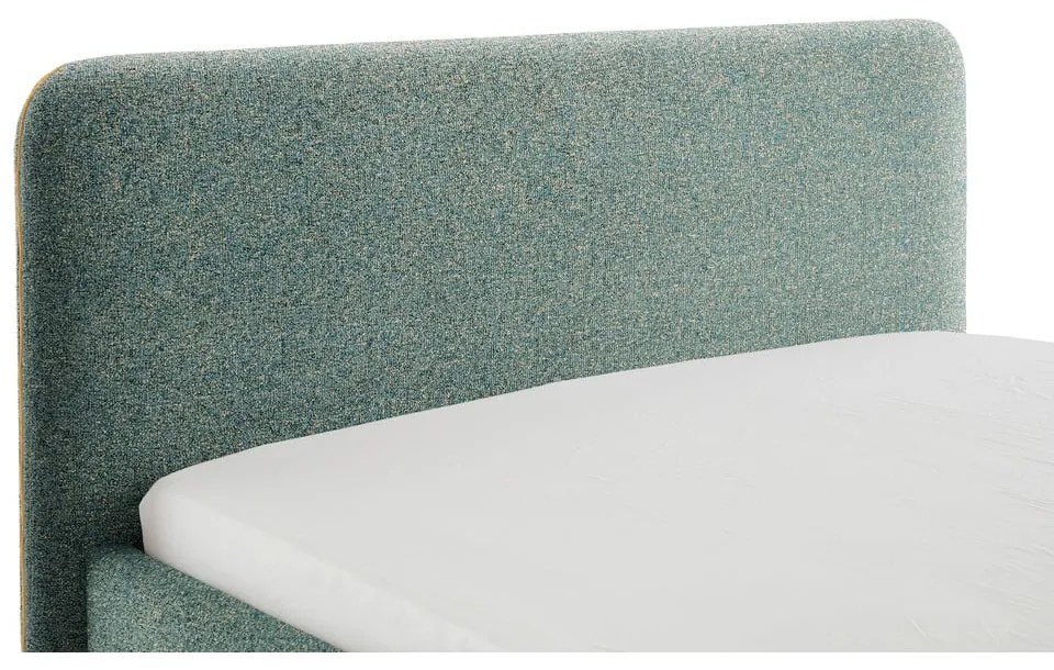 Тъмнозелено двойно легло 180x200 cm тапицирано без ламелно дъно Primo – Meise Möbel