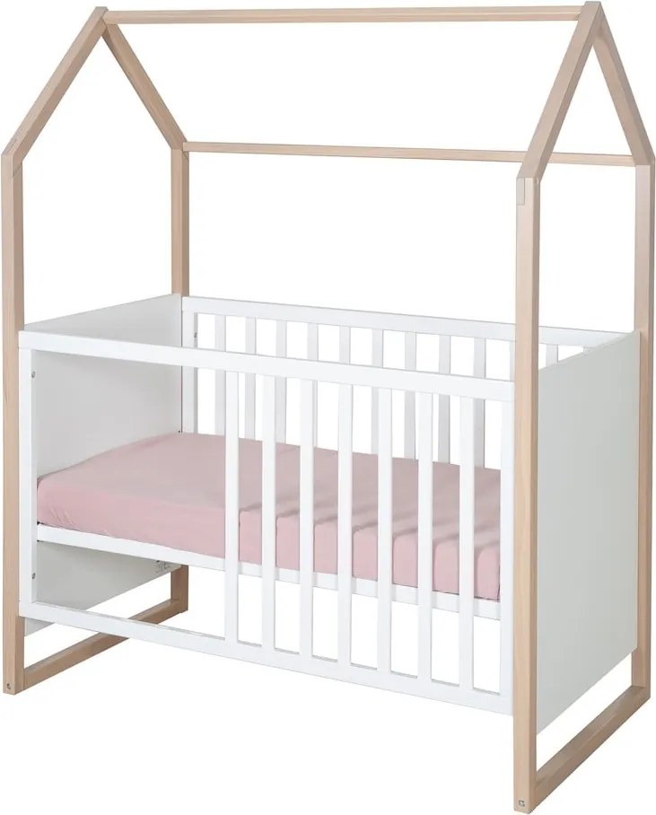Бяло детско креватче 60x120 cm Cabane – Roba