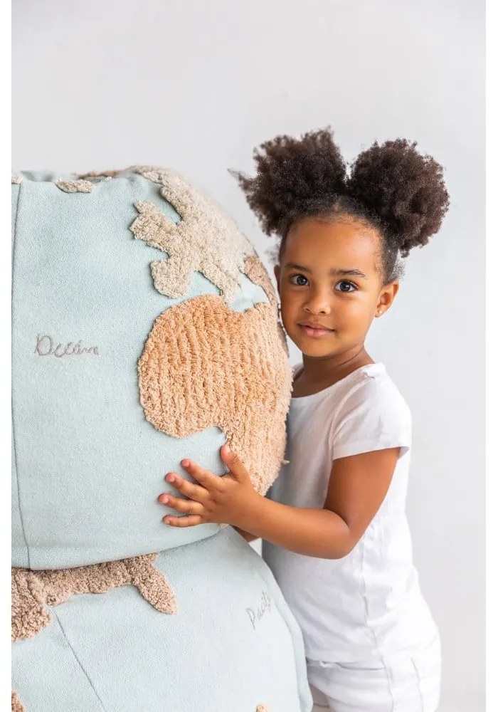 Син/бежов детски пуф World Map – Lorena Canals