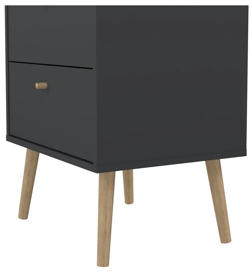 Антрацитен висок скрин 50x120 cm Bodo - Tvilum